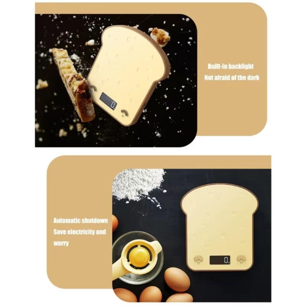 Toast Shaped Toast Digital Scale LCD Display Digital Coffee Scale Food Scale  for Precise Baking