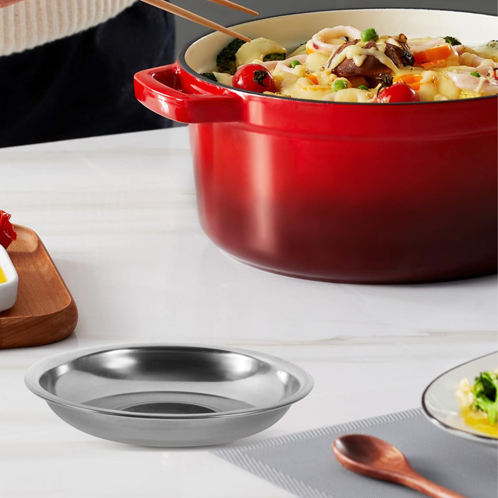 Disc Set Stainless Steel Saucer Dessert Dishes Spice Kitchen Tableware Seasoning Soy Spices