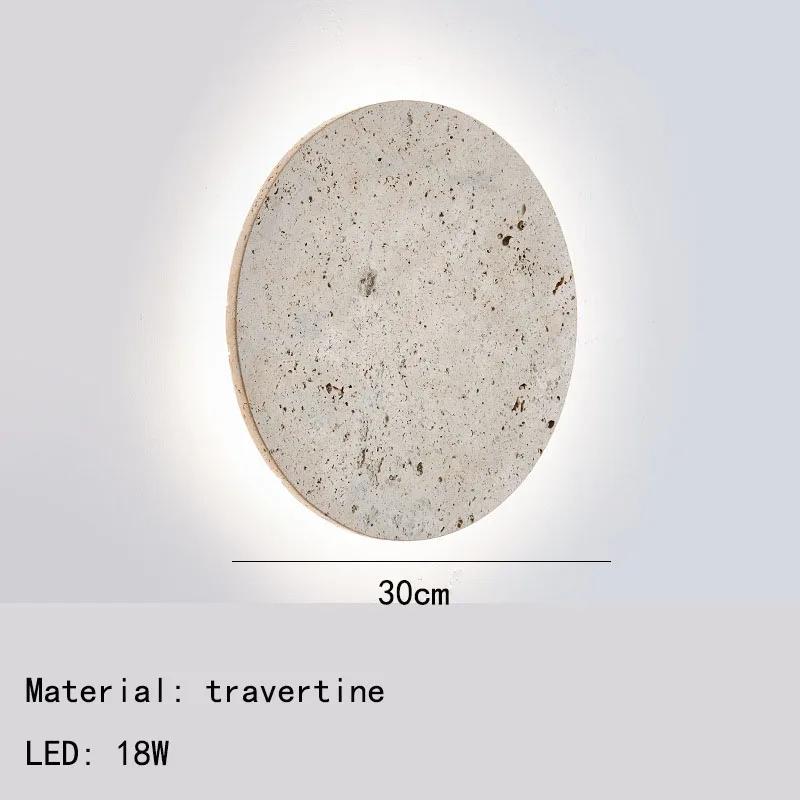 Modern Natural Stone LED Wall Lamp Circular Bedside Restaurant Atmosphere Light Artistic Home Decoration Sconce 3000K 23/30cm