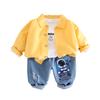 Boys' Spring & Autumn Cartoon Cardigan: Long-Sleeve Jacket & Sweater 3-Piece Set (2023)