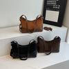 Autumn and winter matte retro small bag, new women's bag, popular messenger bag, shoulder underarm bucket bag.