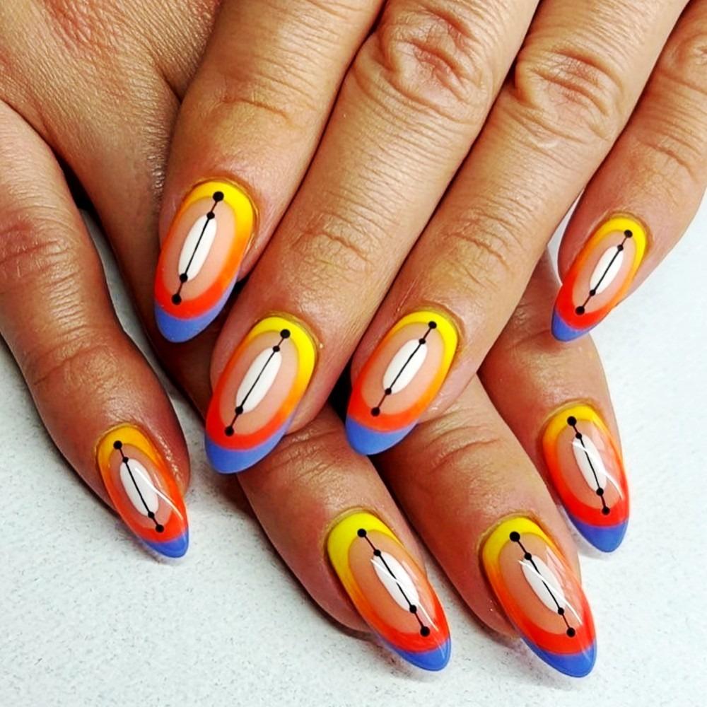 The Year Of The Loong Series 3D Long Fake Nails Pointed Head Press on Nails Almond Fake Nails  Girl