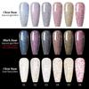 BORN PRETTY Gel Nail Glitter Flash Nail Gel Nail Glitter Color Gel Set Compatible (6 Colors) UV/LED