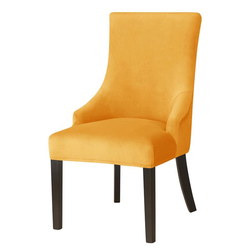 Velvet Elastic Dining Chair Cover Strech Spandex Chair Covers High Back Sloping Arm Chairs Slipcovers for Banquet Home Decor