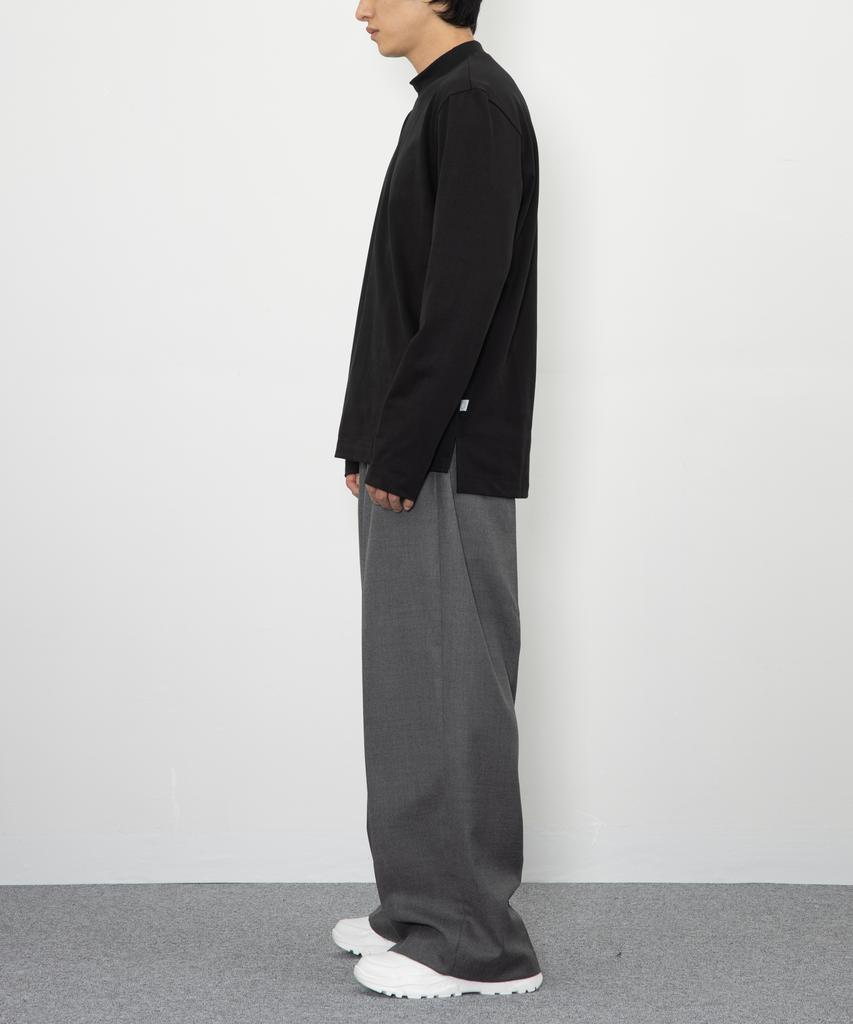 RAW TO RAW Mrn007 Fine Cotton Half Neck Pullover (Deep Black)