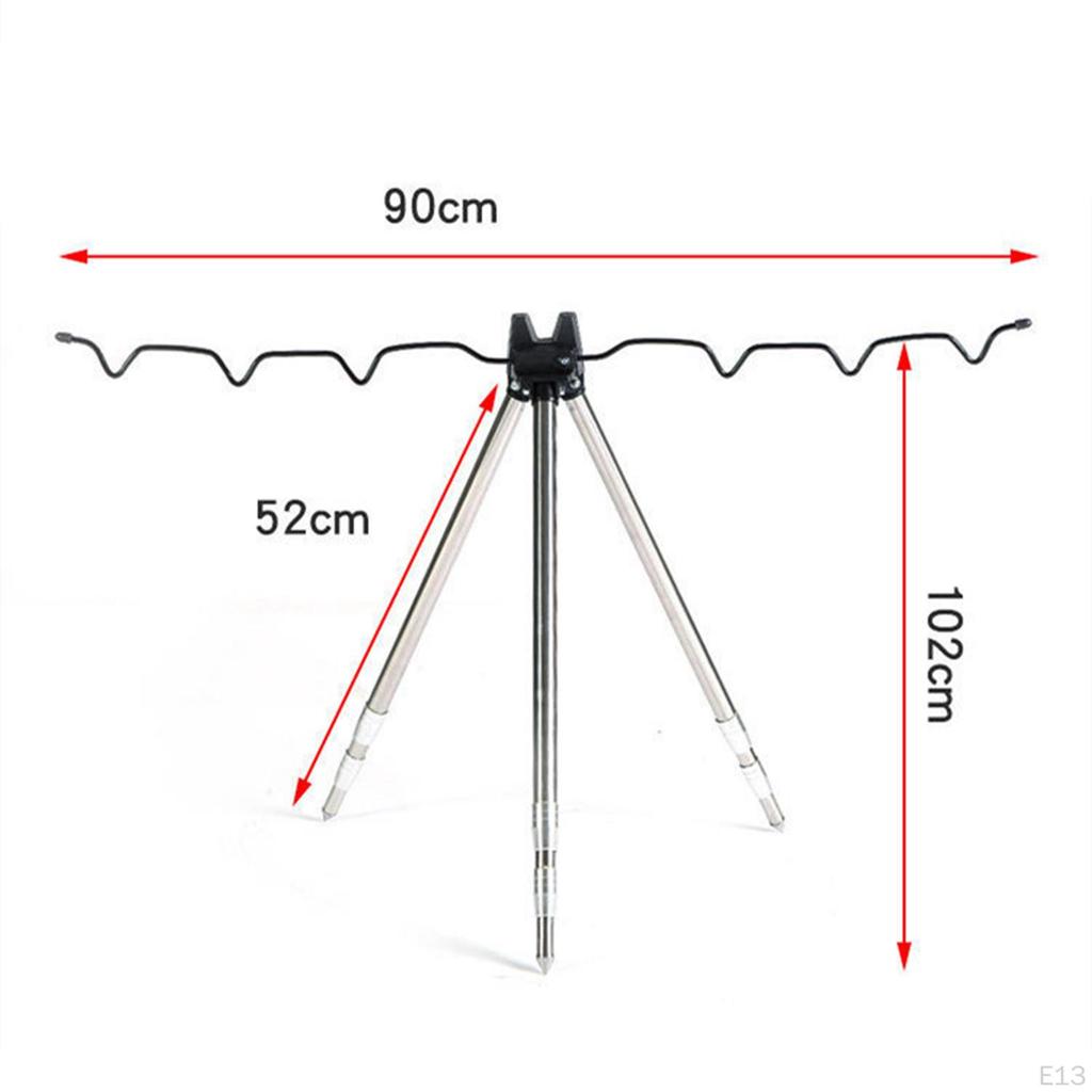 Collapsible Rods Tripod Stand Holder Portable Bracket for Outdoor Rod Beach Pier