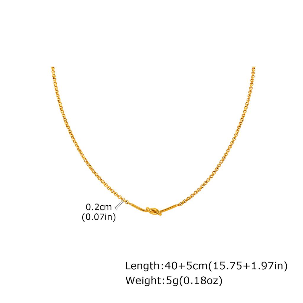 Stainless Steel  Love Knot Pendant Necklaces for Women,18k Gold Plated Minimalist Luxury Wedding Party Jewelry Gift