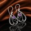 African Amethyst Gemstone 925 Sterling Silver Handmade Drop/Dangle Earrings 1.84" For Love EE-79-10