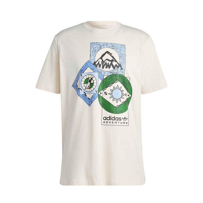 

Хлопковая футболка Adidas Originals Trefoil Peak с принтом, мужские топы, белая IC2335 S