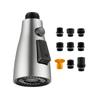 Kitchen Faucet Head Replacement, Premium 3 Function Pull Down Spray Head With 9 Adapters, Kitchen Sink Faucet Head Compatible, Moen/Delta Faucets