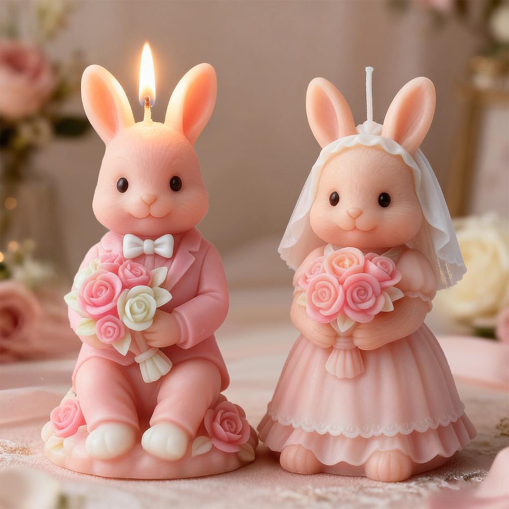 Wedding Rabbit Mold Cute Resin Crafts Mold Silicone Candle Mold High-Quality For Wedding Decoration Handmade Gifts Home