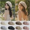 Bright Thread Painter Hat Hollow Knitted Pumpkin Hat Casual Hollow Beret Summer Season