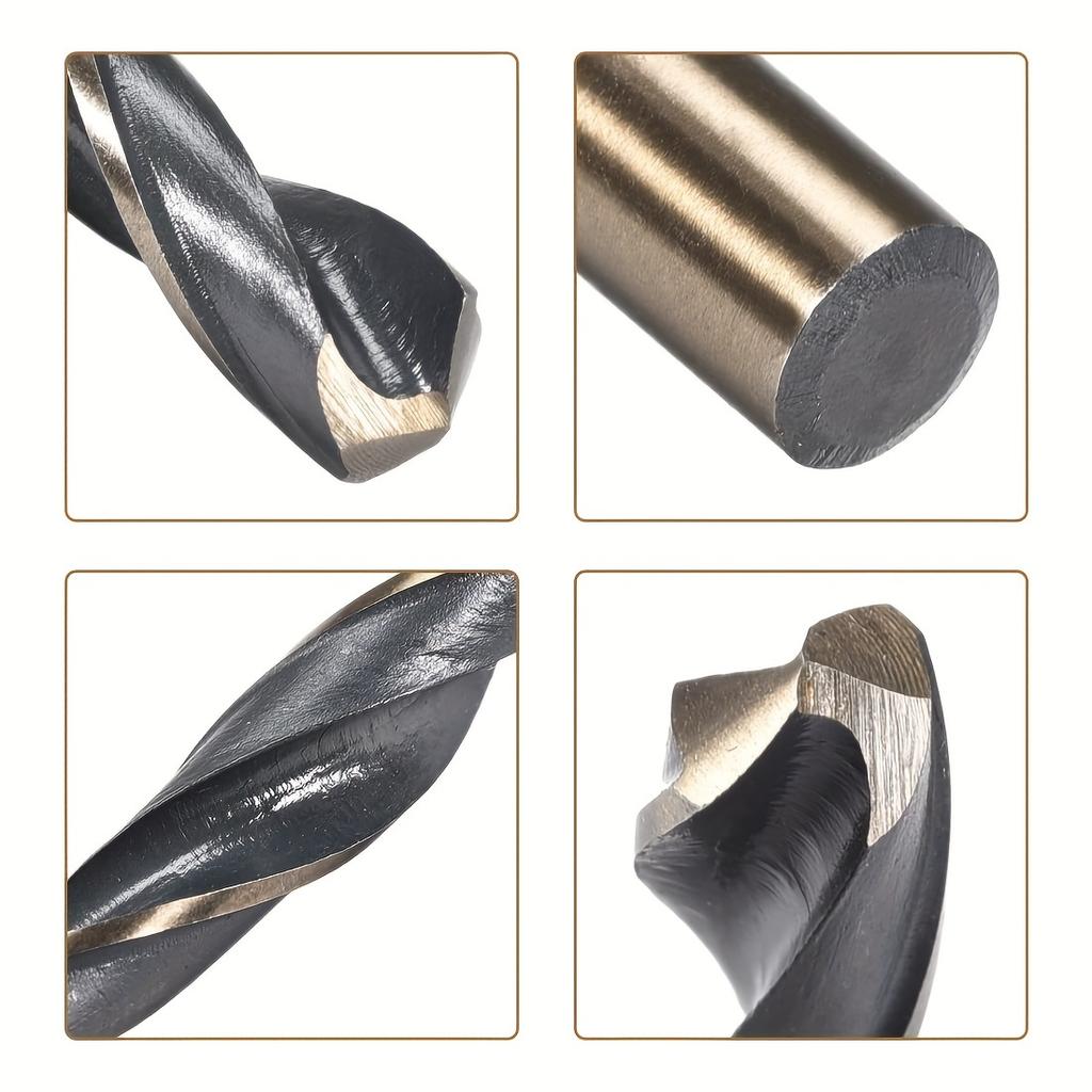 19 Pcs Drill Bit Set M35 Cobalt Round Straight Handle Metric Drill Bit Set 1mm-10mm Drill Bits Suitable for Cast Iron, Copper,
