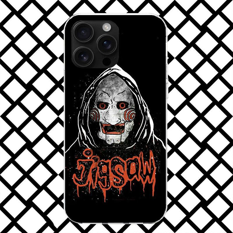 The Jigsaw Killer Horror Phone Case for iPhone 17 Air 16 16E 15 14 Plus 13 Mini 12 11 Pro Max 7 8 + SE 2020 Soft Cover Fundas 17