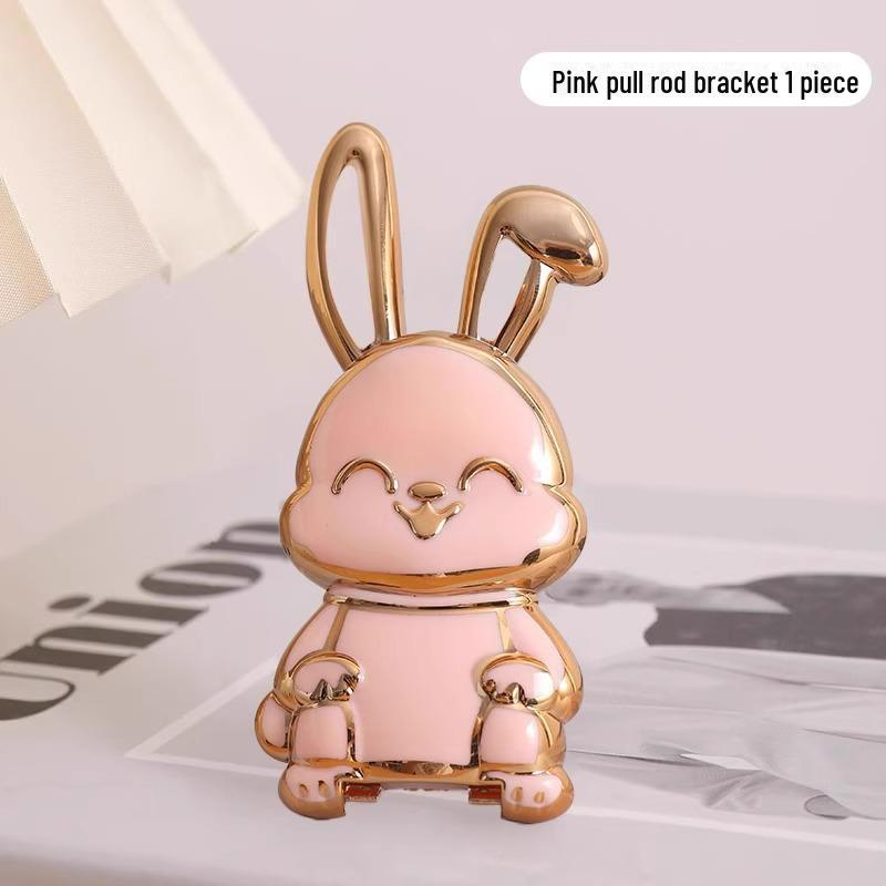 

Милый держатель для телефона с изображением мультяшного кролика: Складная и невидимая задняя наклейка для просмотра без помощи рук 1 piece розовый