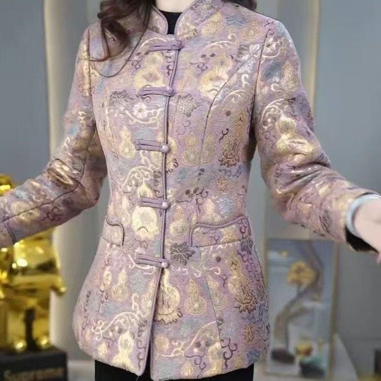 Women's Spring & Autumn 2026 Lapel Jacket - Stylish, Loose-Fit for Middle-Aged & Elderly