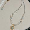Medieval court style collarbone chain imitation crystal beaded star necklace exquisite temperament versatile fashion neck chain