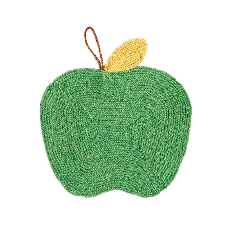 Outsideworld Green Cat Scratcher Pad Sisal Material Wearproof Large Space Cute Shape Cat Scratching Mat For Pet Cat Apple