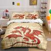 Red Three-headed Dragon. Bedding Sets Duvet Cover Sets Duvet Covers Pillowcases(1 * Duvet Cover 2 * Pillowcases Without Duvet Insert)