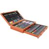 Wood Art Painting Drawing Set with 38 Pcs Crayons Colored Pencils Watercolor Cakes Oil Painting Sticks for Children Students Artists
