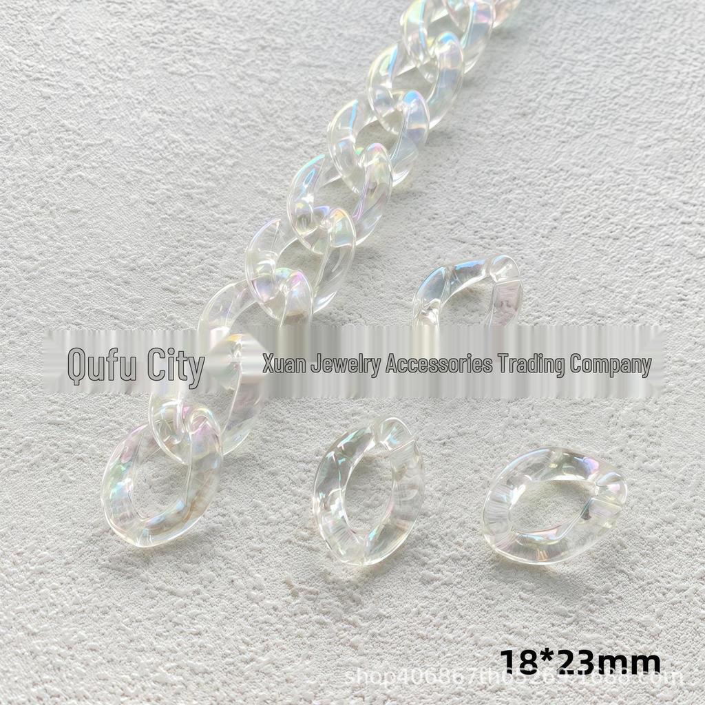 Acrylic Iridescent Chain & Jump Ring Set for DIY Phone Case Jewelry