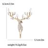 Rhinestone Longhorn Elk Brooches for Women Unisex Glass Animal Pins Banquet Party Backpack Gifts Jewelry Accessories