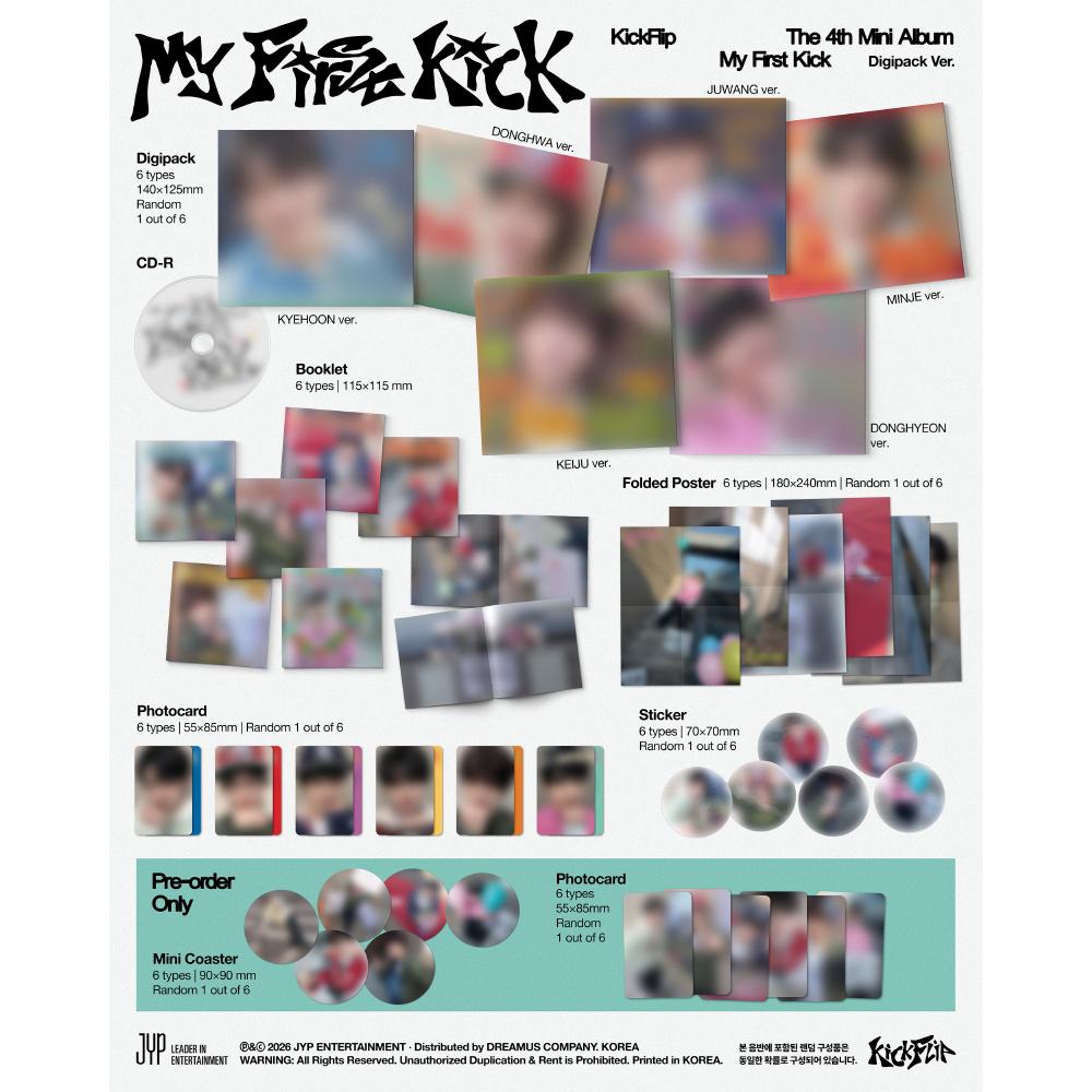 Pre-order KickFlip The 4th Mini Album My First Kick Digipack Ver. & SHOP POB