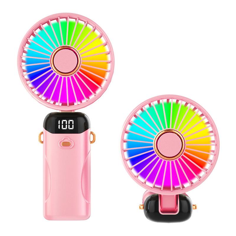 1ks špičkový mini ventilátor ruční ventilátor digitální displej stolní skládací mini přenosný kancelářský studentský malý ventilátor dárek