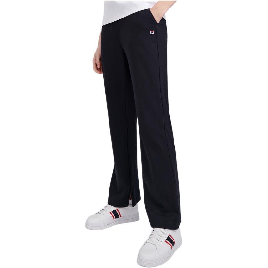 FILA Solid Color Logo Straight Leg Casual Pants Women bottoms Legendary-Blue F11W321601FNV