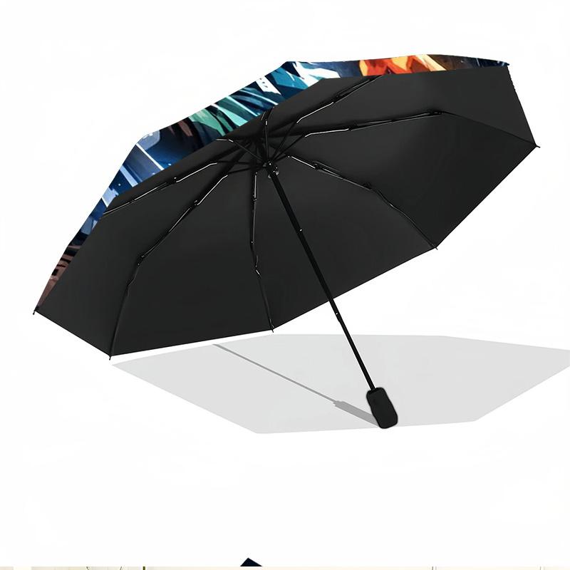 Parapluie Automatique Ouverture Fermeture Impression Demon Slayer, Parapluie Pliable Portable, pour les Trajets Extérieurs, les Voyages en Camping, Cadeau d'Anniversaire Idéal