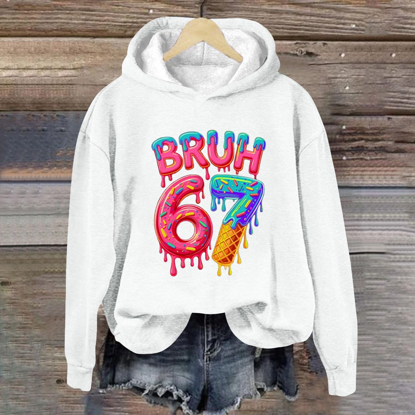 

Жіночий модний повсякденний світшот з капюшоном з довгим рукавом з принтом XL білий