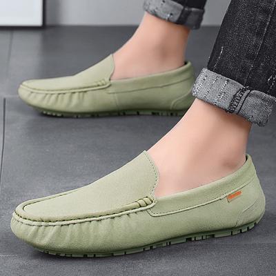 Sapatos masculinos de couro camurça, calçados casuais para caminhada, mocassins respiráveis, calçados para dirigir, feitos à mão, calçados casuais masculinos