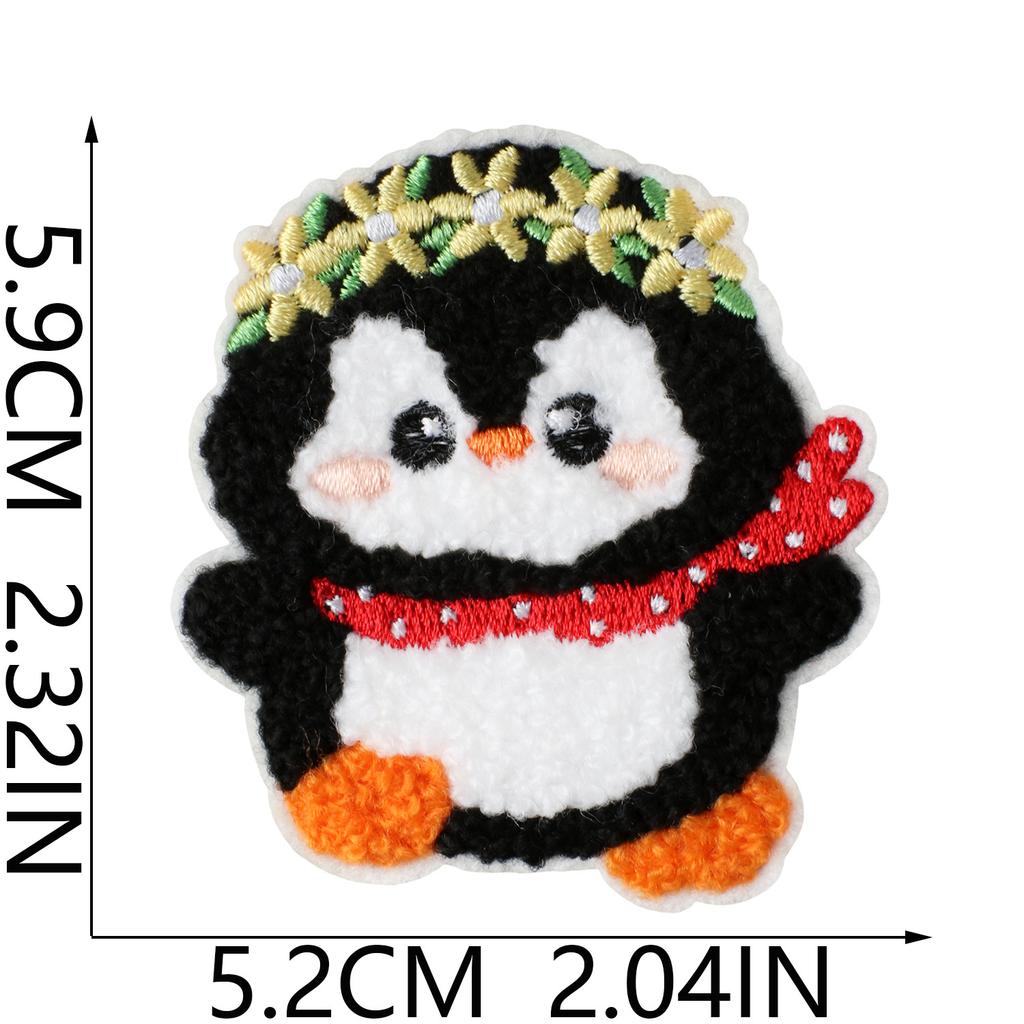 Cute Cute Penguin Plush Cloth Sticker Seam-Free Ironing Clothing Luggage Personalized Dress Repair Patch Cloth Art Sticker
