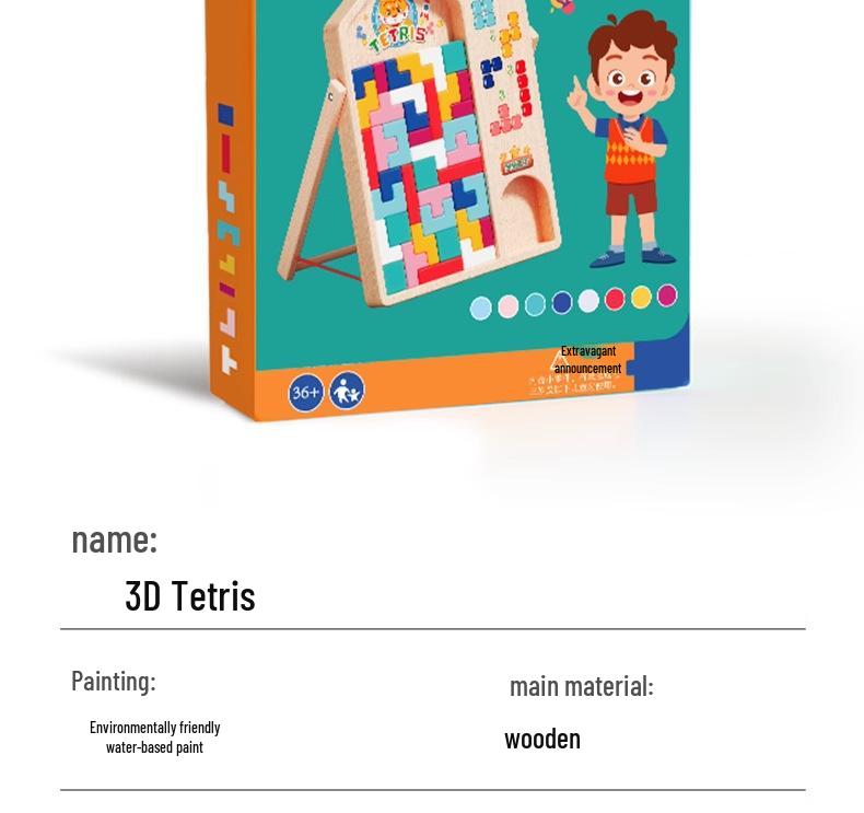 Tetris Building Blocks Puzzle: Educational Brain Training Toy for Kids Ages 3-6