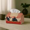 1pc Rustic Chicken Tissue Holder, Farmhouse Red & Adorable Multi-Use Fabric Tissue Container, Outdoor Event Supplies, Daily Desktop Tissue Organizer,
