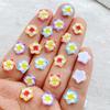100Pcs Resin Kawaii Colorful 9mm Flower Flat Back Stone Gem Scrapbook DIY Wedding Christmas Art Decor Jewelry Crafts Accessories