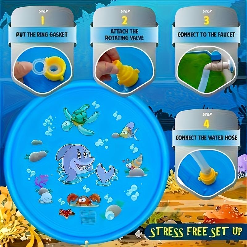 Wytrzymała zewnętrzna wanna dla zwierząt z funkcją rozpylania wody - Antypoślizgowa, chłodząca do zabawy w wodzie dla psów, rozpylanie wody i chłodzenie lodem