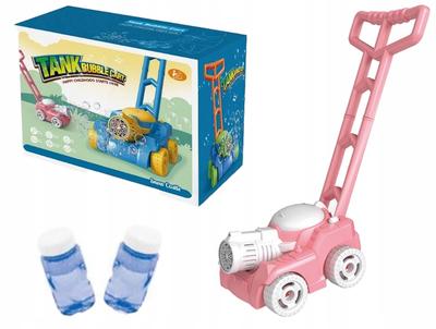 Pink Push Lawnmower Tank Bubble Machine Sound Led Light