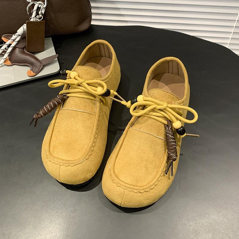 2025 Herbst neue Mode Quaste Schnürung Perlen flachsohlige Einzelne Schuhe Damenschuhe Boken Schuhe vielseitige lässige Einzelne Schuhe