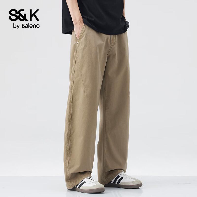 Baleno Men's S&K Pure Cotton Straight-Leg Casual Pants