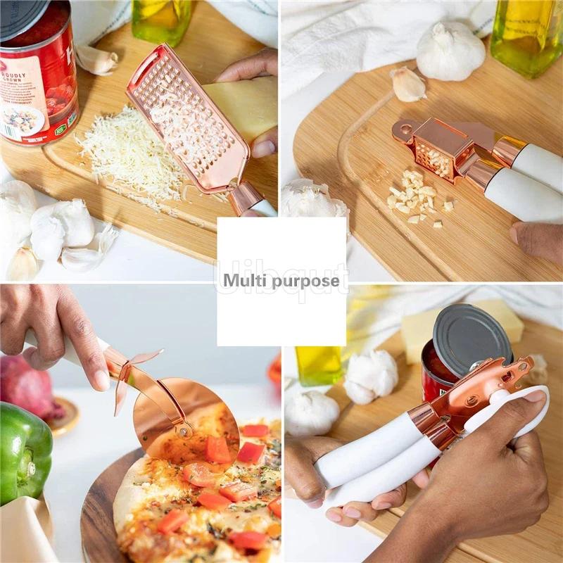 Trinket Set Kitchen Tools Accessories Gadgets Garlic Press Grater Kitchen 7-piece Set Rose Gold Baking Tool Whisk Egg Mix Tool