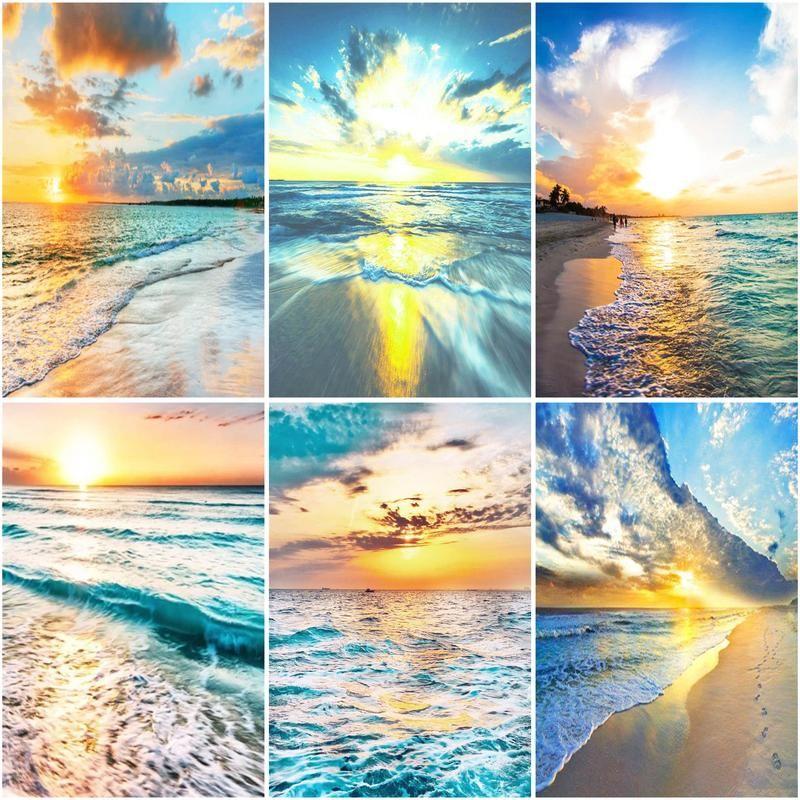 

Diy 5d Бриллиантовая живопись Пейзаж Новое поступление Пейзаж Алмазная вышивка Искусство Украшение дома