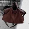 2026 New Women's Large Capacity Tote Bag Vintage Suede Leather Spacious Crossbody Bag Commuting Versatile Trendy Premium Handbag