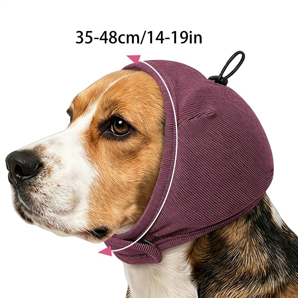 Noise Cancelling Dog Ear Muffs Adjustable Elastic Calming Hoodie Dog Ear Wrap For Hearing Protection Grooming Bathing Thunder