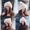 Faux Lambswool Plush Winter Hat Ear Covering Pom Pom Hat Gifts Mongolian Hat  Cold Weather Wear