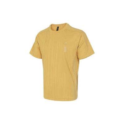 Zīmola logotips, apaļš kakla izgriezums, džemperis, ērts, ikdienas, sporta, īsām piedurknēm, T-krekls, vīriešu augšdaļa, dzeltens, IW1519