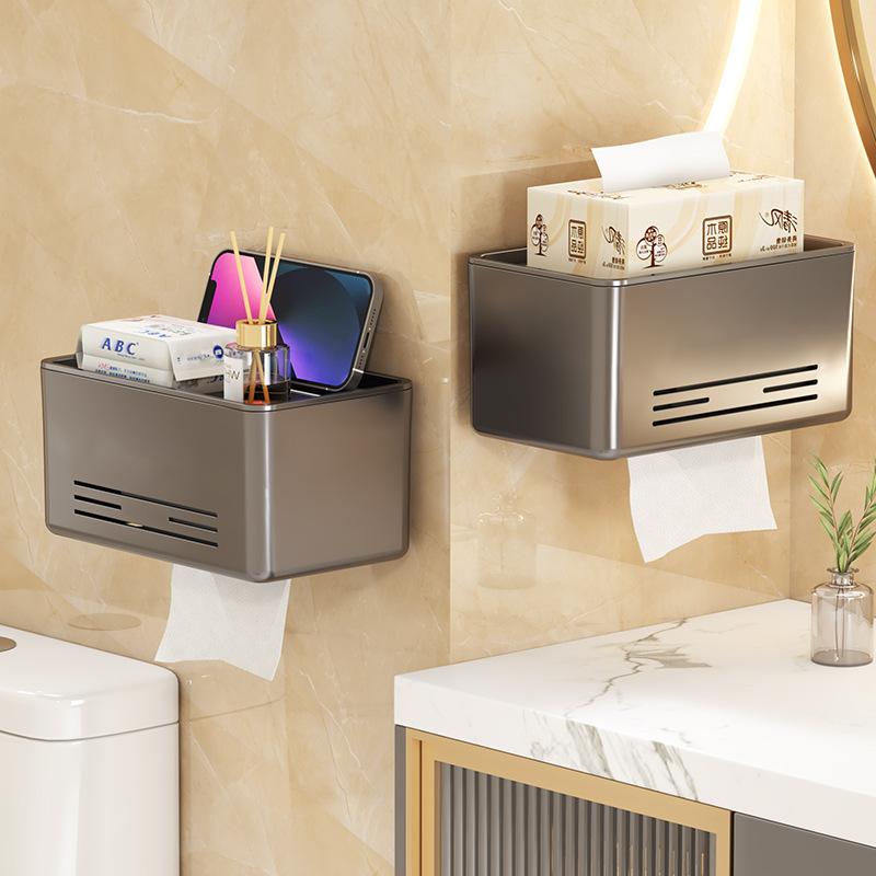 Toilet Tissue Box Wall-mounted Toilet Paper Box Bathroom Non-punching Toilet Paper Holder Toilet Roll Paper Rack