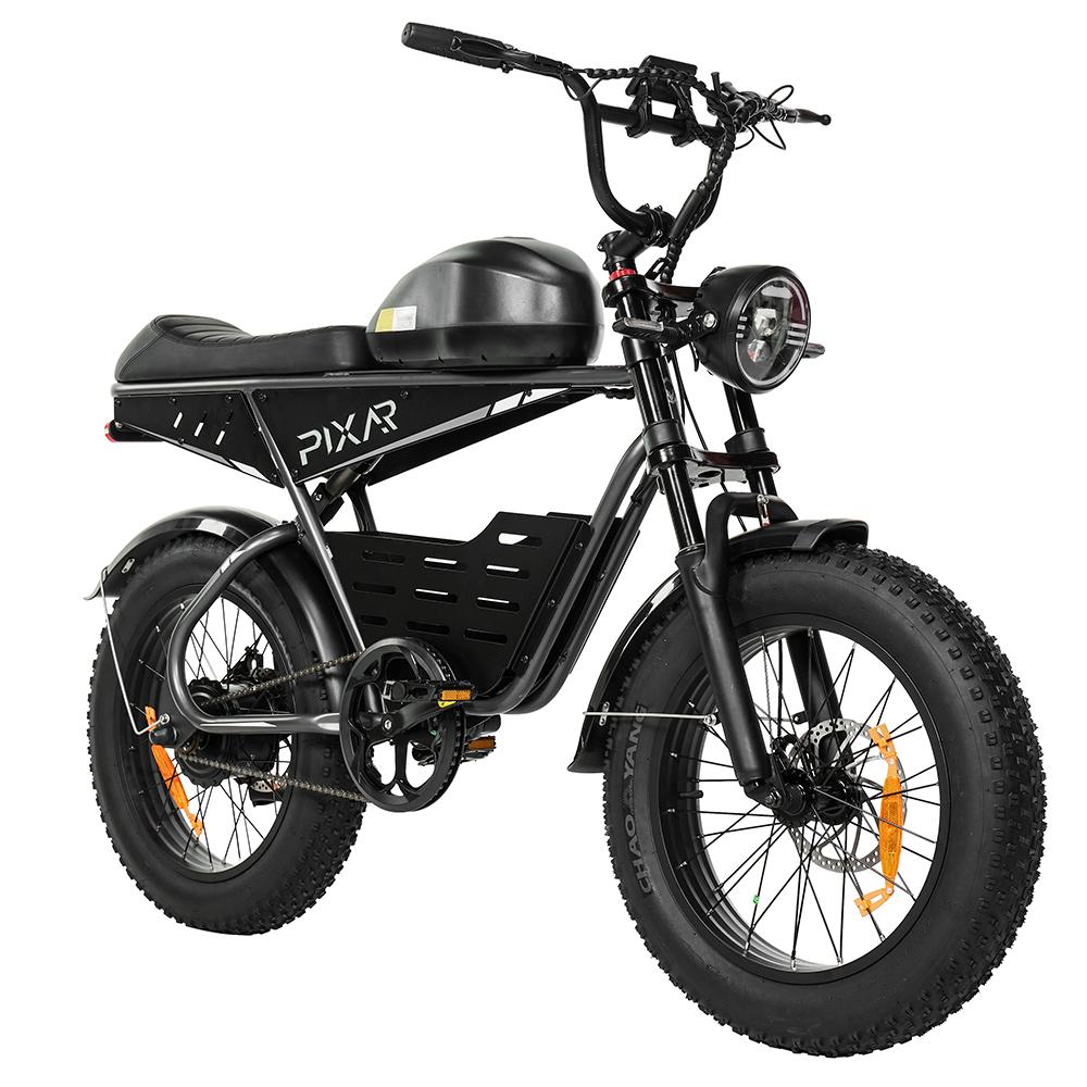 Electric Bike Pixar Super 500W Motor 30AH Max Range 100KM Top Speed 25Km/h Load 120KG 20"x4.0" Black
