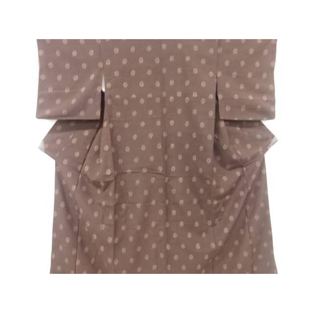 

Abstract pattern hand-woven pongee kimono [antique] [used] [wearing] Sosou