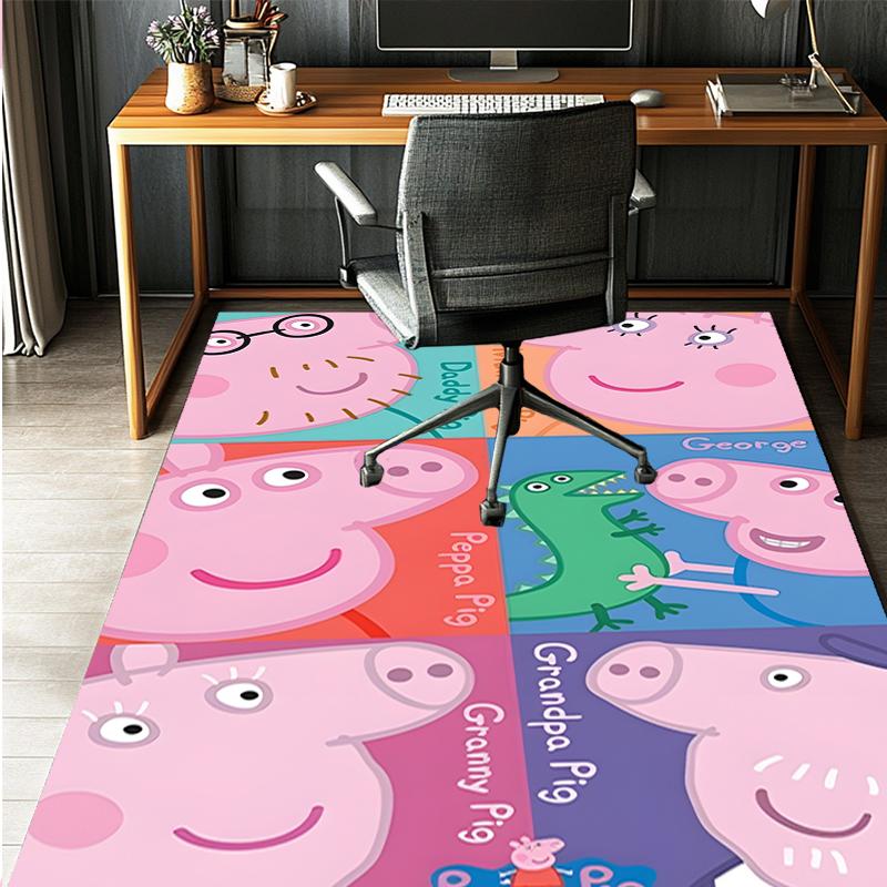Peppa Pig Pattern Rug, Indoor/Outdoor Mat, for Picnic, Gameroom, Bedroom, Office, Living Room, Home Decor Carpet, Birthday Gift